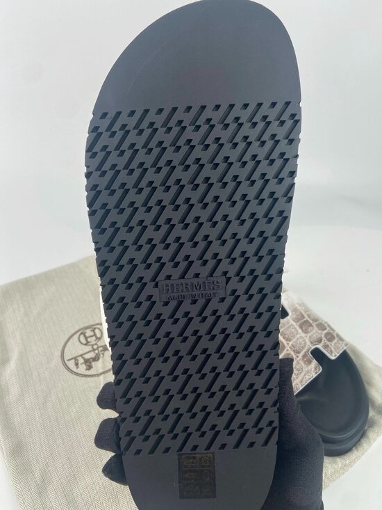 HERMÈS Chypre Sandals White Niloticus Crocodile Himalaya - Size 44 main image 3